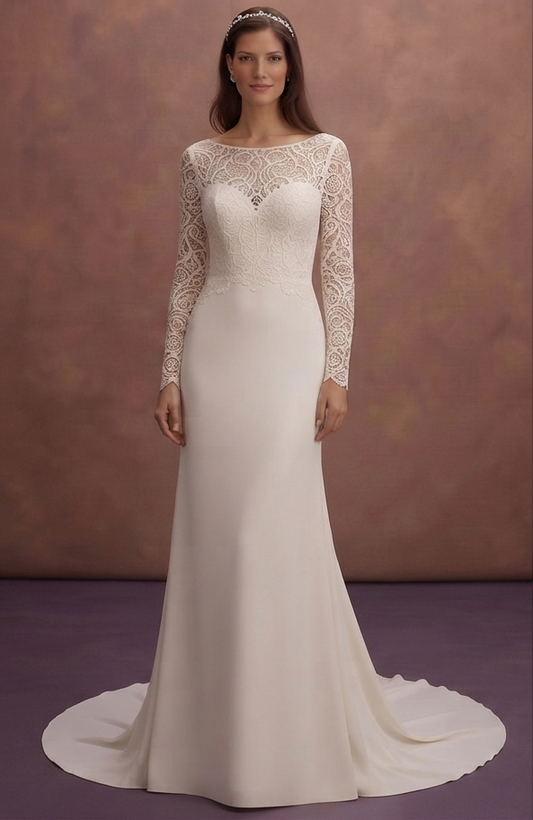 Keyhole Back Wedding Dresses with Elegant Details
