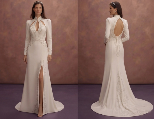 Keyhole Neck Wedding Dresses with Fashion-Forward Details