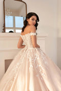 Ball Gown Wedding Dresses Charming Off The Shoulder V Neck Applique Back Lace-up Vestido De Noiva Bride Bridal