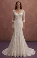Lace Fit and Flare Wedding Dresses with Romantic Appeal
