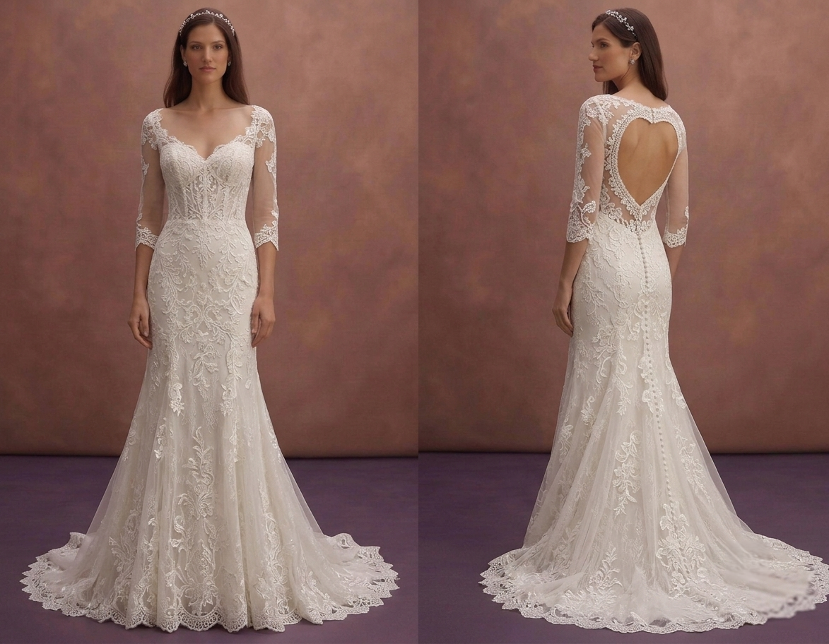 Lace Fit and Flare Wedding Dresses with Romantic Appeal