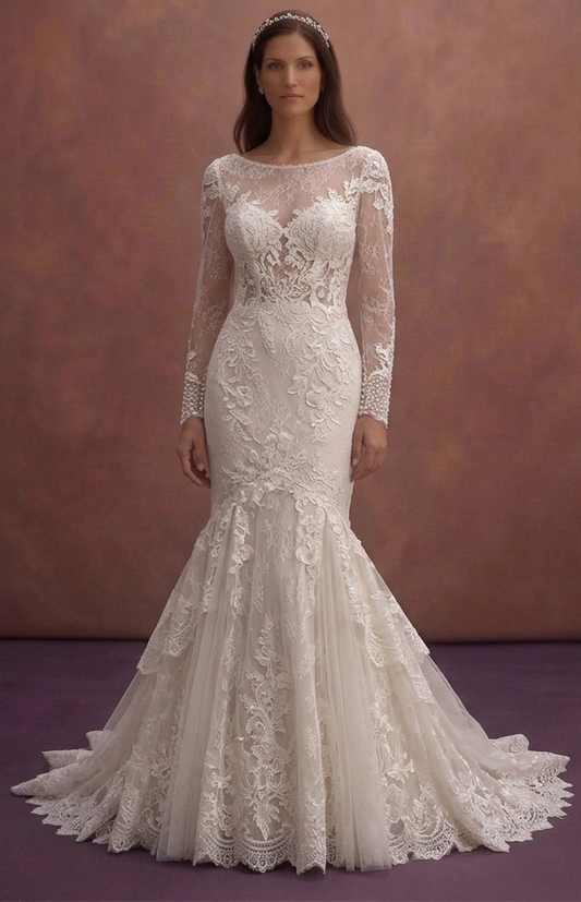Lace Mermaid Wedding Dresses with Elegant Details