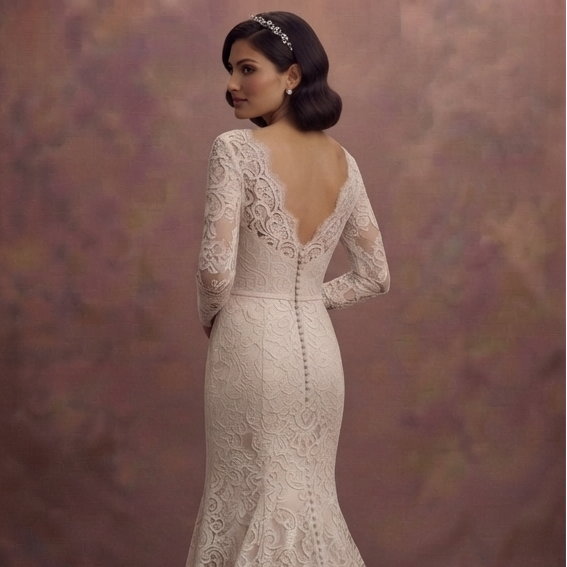 Lace Trumpet Wedding Dresses with Timeless Beauty