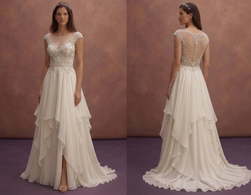 Layered Chiffon Wedding Dresses with Airy Elegance