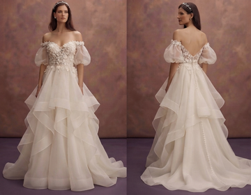Layered Organza Bridal Dresses with Flowing Skirts