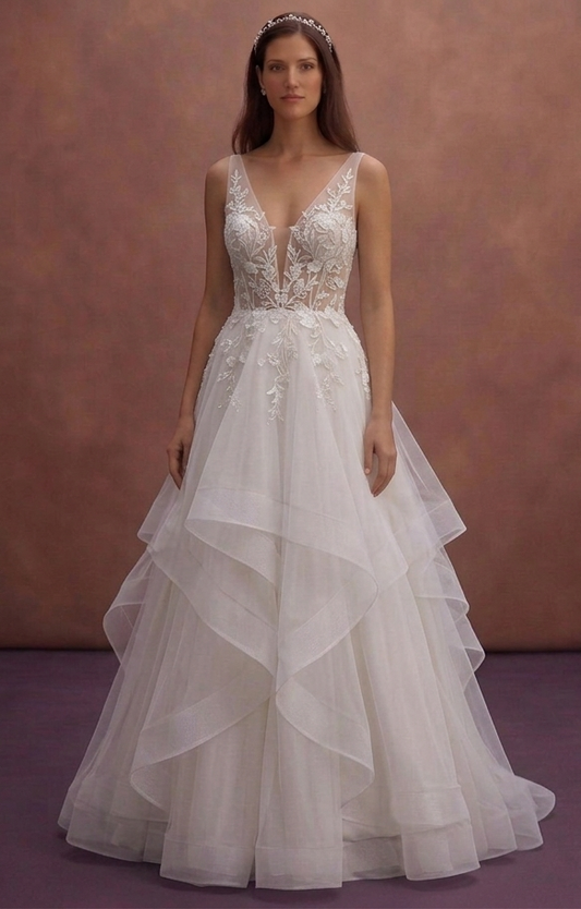 Layered Tulle Wedding Dresses with Soft Volume