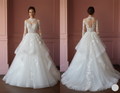 Layered Wedding Dress Organza Ball Long Gown Classic Fashion