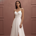 Long Flowy Wedding Dress Chiffon Fabric Light Weight Destination