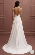 Long Flowy Wedding Dress Chiffon Fabric Light Weight Destination