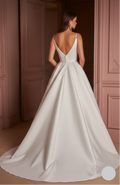 Long Plain Puffy Wedding Dress Layered Tulle Classic Gown