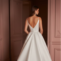 Long Plain Puffy Wedding Dress Layered Tulle Classic Gown