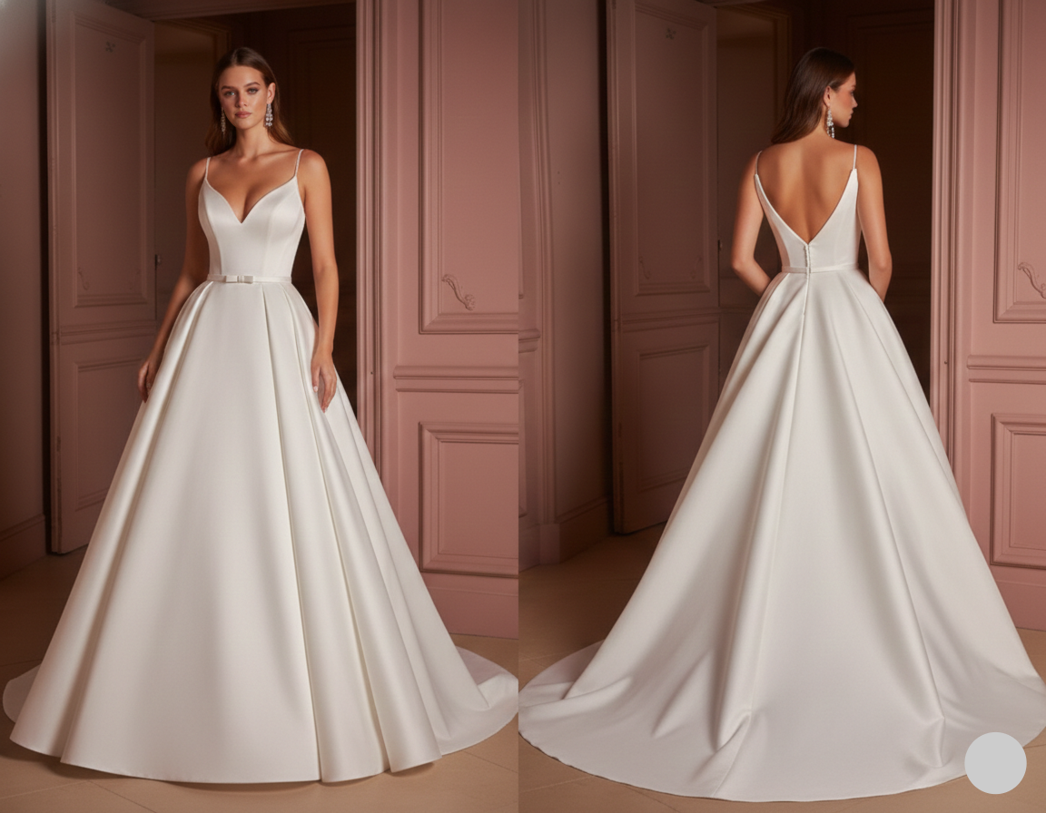 Long Plain Puffy Wedding Dress Layered Tulle Classic Gown