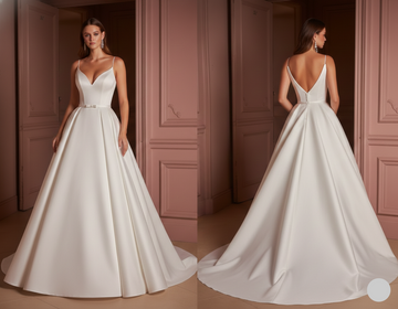 Long Plain Puffy Wedding Dress Layered Tulle Classic Gown