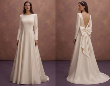 Low Back Satin Wedding Dresses with Chic Bridal Style