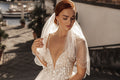 Elegant V-Neck Wedding Dres Spagetti Straps A-line Lace Appliques Sleeveless Vestidos De Novia