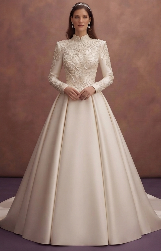 Luxury Duchess Satin Wedding Dresses with Structured Beauty