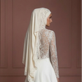 Luxury Hijab Wedding Dress With Matching Bridal Hijab Muslim