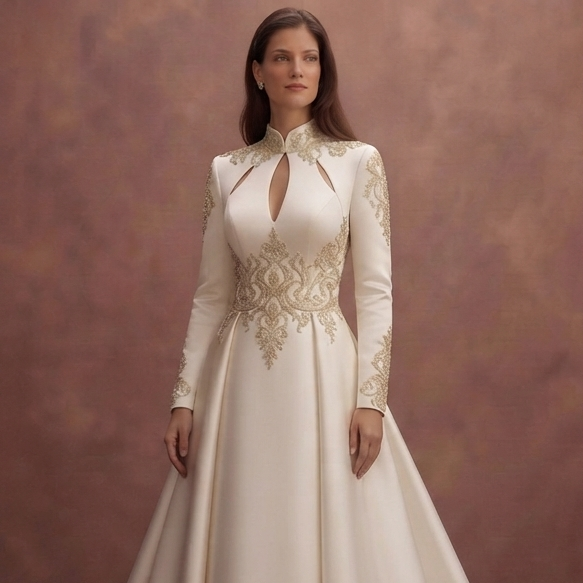 Luxury Satin Wedding Dresses with Dramatic Cathedral Trains
