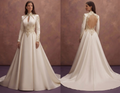 Luxury Satin Wedding Dresses with Dramatic Cathedral Trains