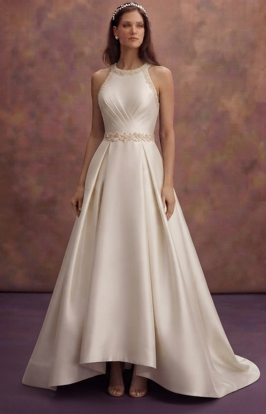 Luxury Shantung Silk Wedding Dresses with Rich Texture