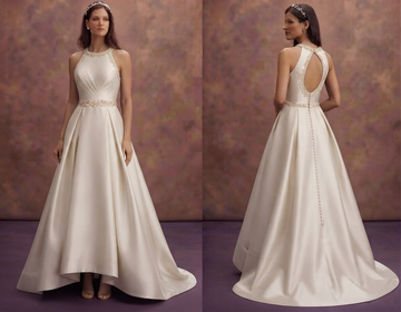 Luxury Shantung Silk Wedding Dresses with Rich Texture