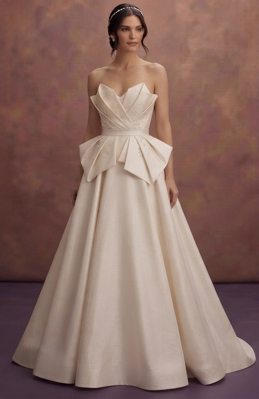 Luxury Silk Dupioni Wedding Dresses with Elegant Structure
