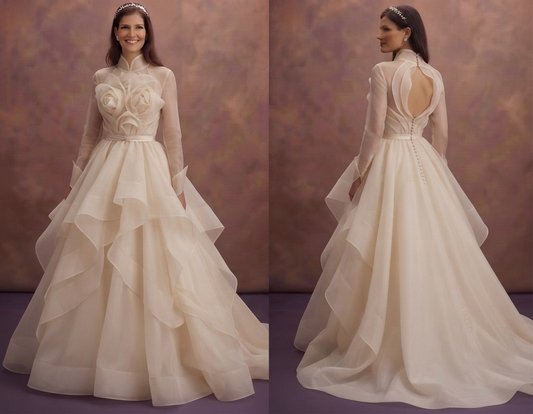 Luxury Silk Organza Wedding Dresses with Elegant Volume