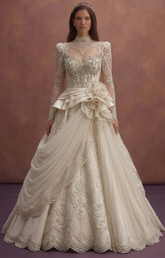 Luxury Wedding Dresses in Satin, Lace, Tulle, and Silk