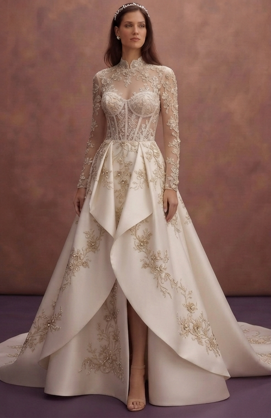 Luxury Wedding Dresses with Dramatic Cathedral Trains