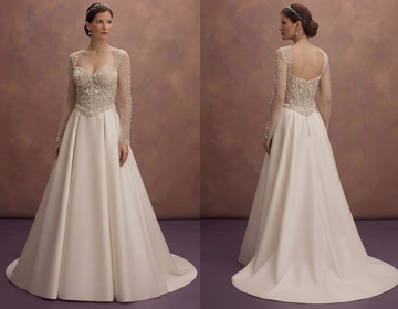 Luxury Wedding Dresses with Pearl Corset Bodices