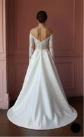 Masterpost All Styles Lace Satin Long Tulle Bridal Gown