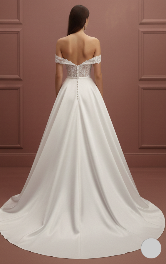 Matte Tulle Wedding Dress Classic Long Ball Gown Bridal