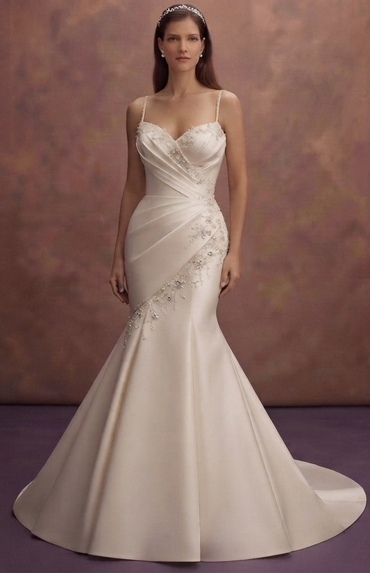 Mermaid Satin Wedding Dresses with Sculpted Fit