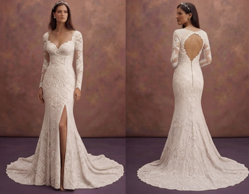 Mermaid Wedding Dresses with Dramatic Lace Trains