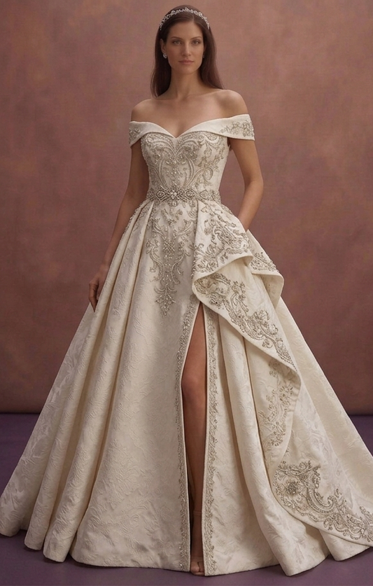 Mikado Ball Gown Wedding Dresses with Royal Elegance