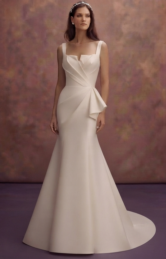 Mikado Mermaid Wedding Dresses with Sculpted Elegance