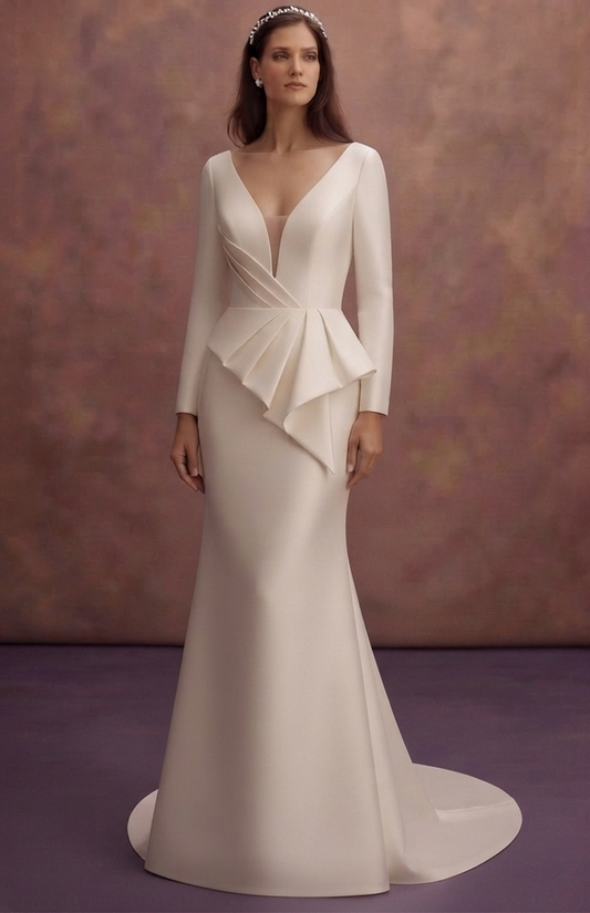 Mikado Sheath Wedding Dresses with Clean Lines