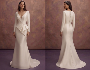 Mikado Sheath Wedding Dresses with Clean Lines