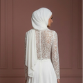Minimalist Chiffon Hijab Wedding Dress – Elegant Muslim Styles