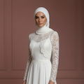Minimalist Chiffon Hijab Wedding Dress – Elegant Muslim Styles