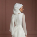Minimalist Chiffon Wedding Dress – Ivory Muslim Bridal Gown Muslim