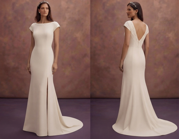 Minimalist Crepe Wedding Dresses with Sculpted Silhouettes