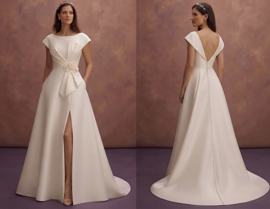 Minimalist Mikado Wedding Dresses with Structured Beauty