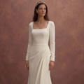 Modern Bridal Dresses with Minimalist Crepe Designs
