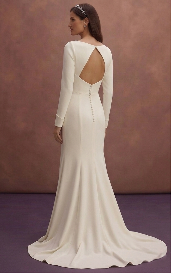 Modern Bridal Dresses with Minimalist Crepe Designs
