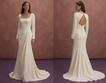 Modern Bridal Dresses with Minimalist Crepe Designs