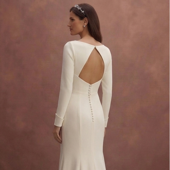 Modern Bridal Dresses with Minimalist Crepe Designs