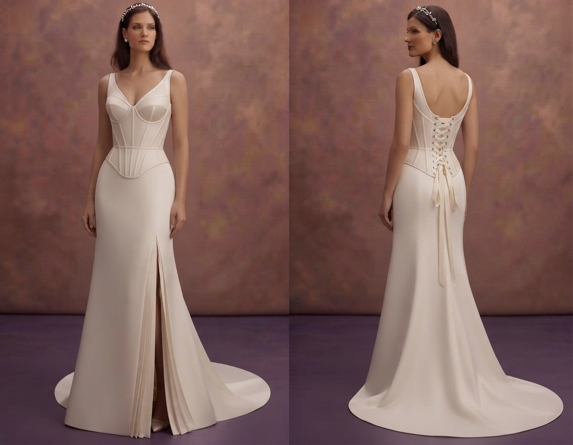 Modern Bridal Gowns with Sculpted Corset Bodices