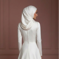 Modern Hijab Bridal Wedding Dress Clean Elegant Modest Style Muslim