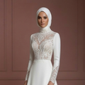 Modern Modest Hijab Wedding Dress Bridal Style Muslim